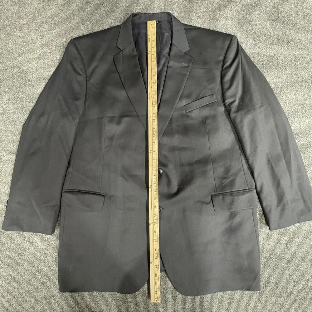 Jos A Bank Blazer Mens 50L Blue Wool Traveler's Collection Two Button Coat